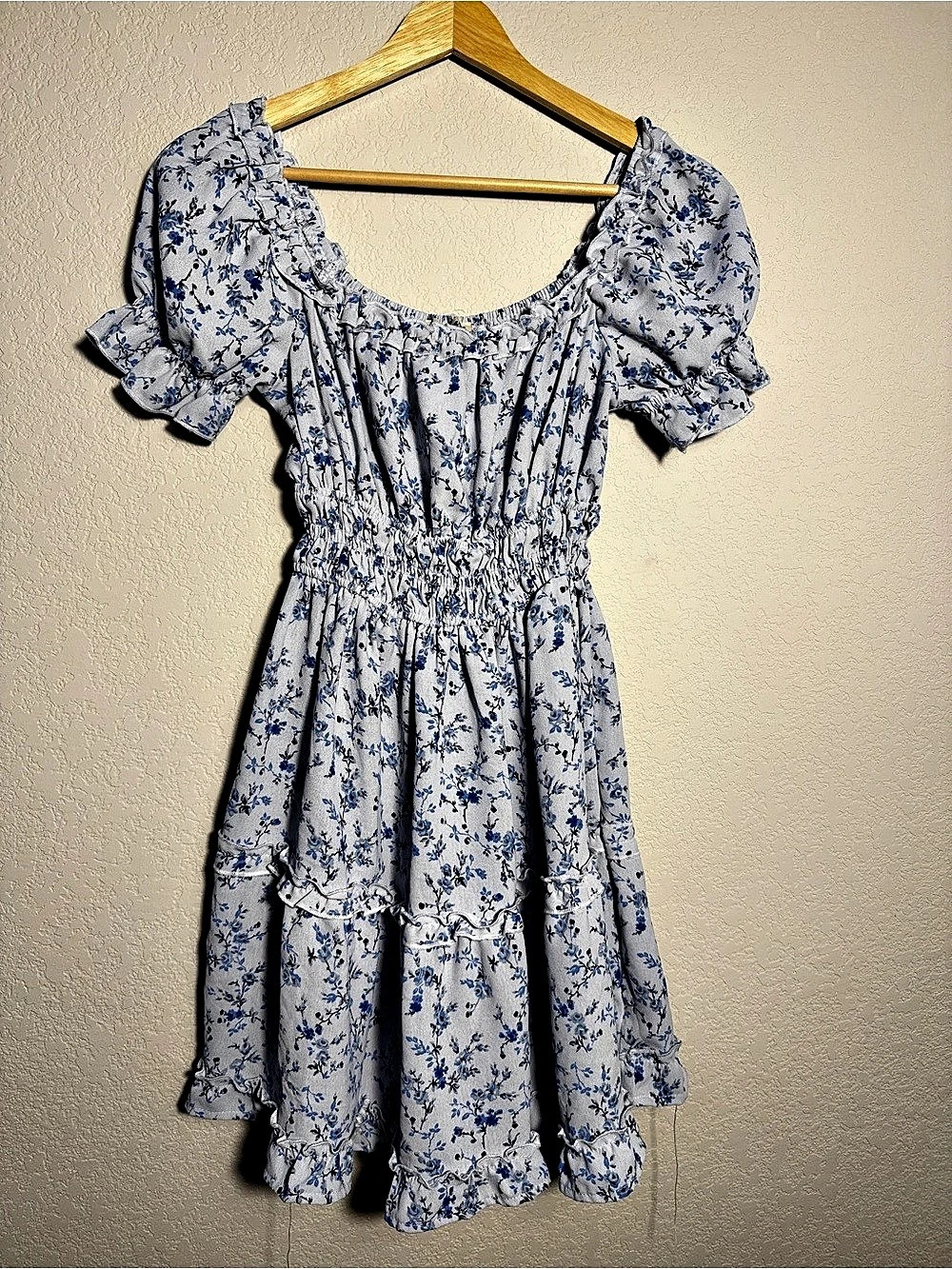 Inspired Hearts cottagecore dress size small Blue & White floral prairie